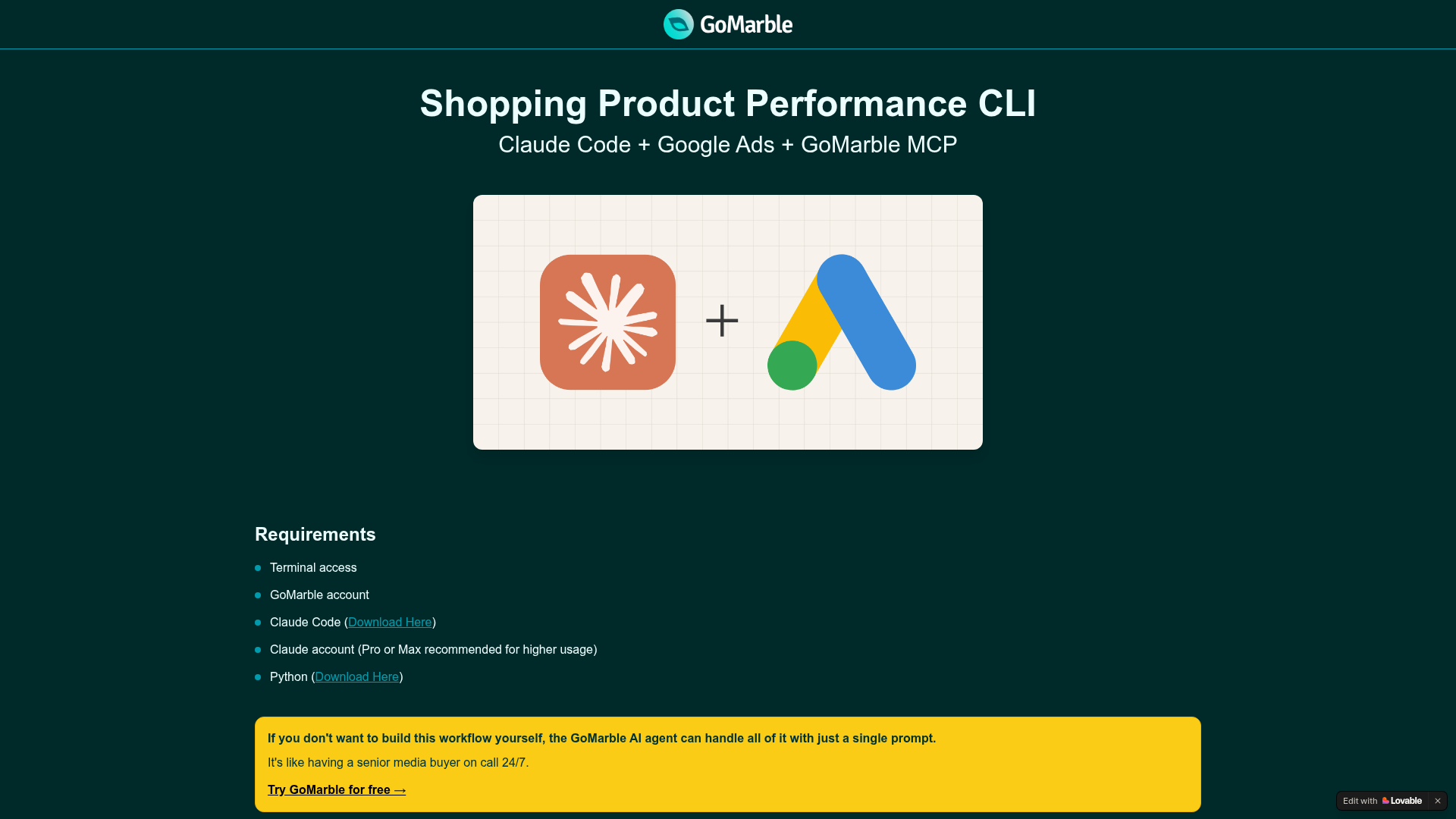 Shopping Product Performance CLI preview