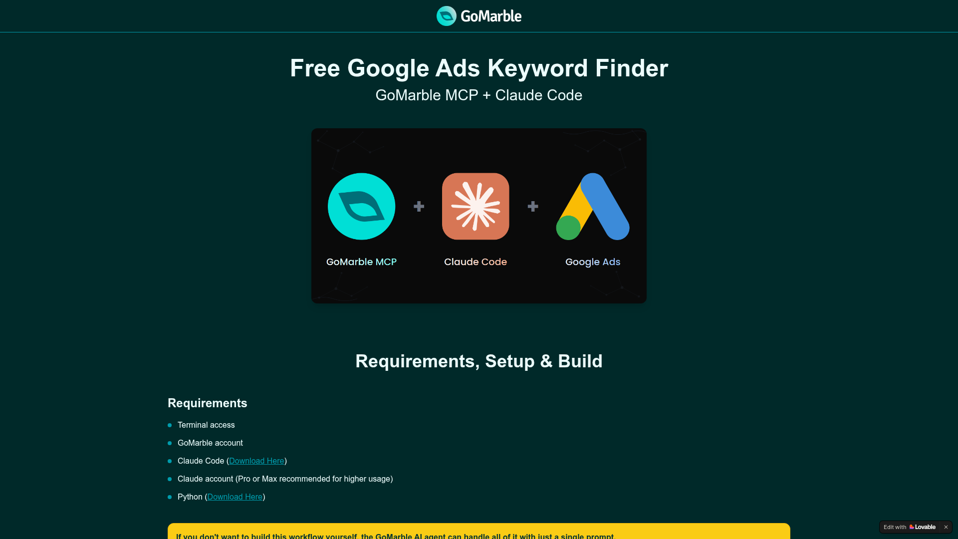 Free Google Ads Keyword Finder preview