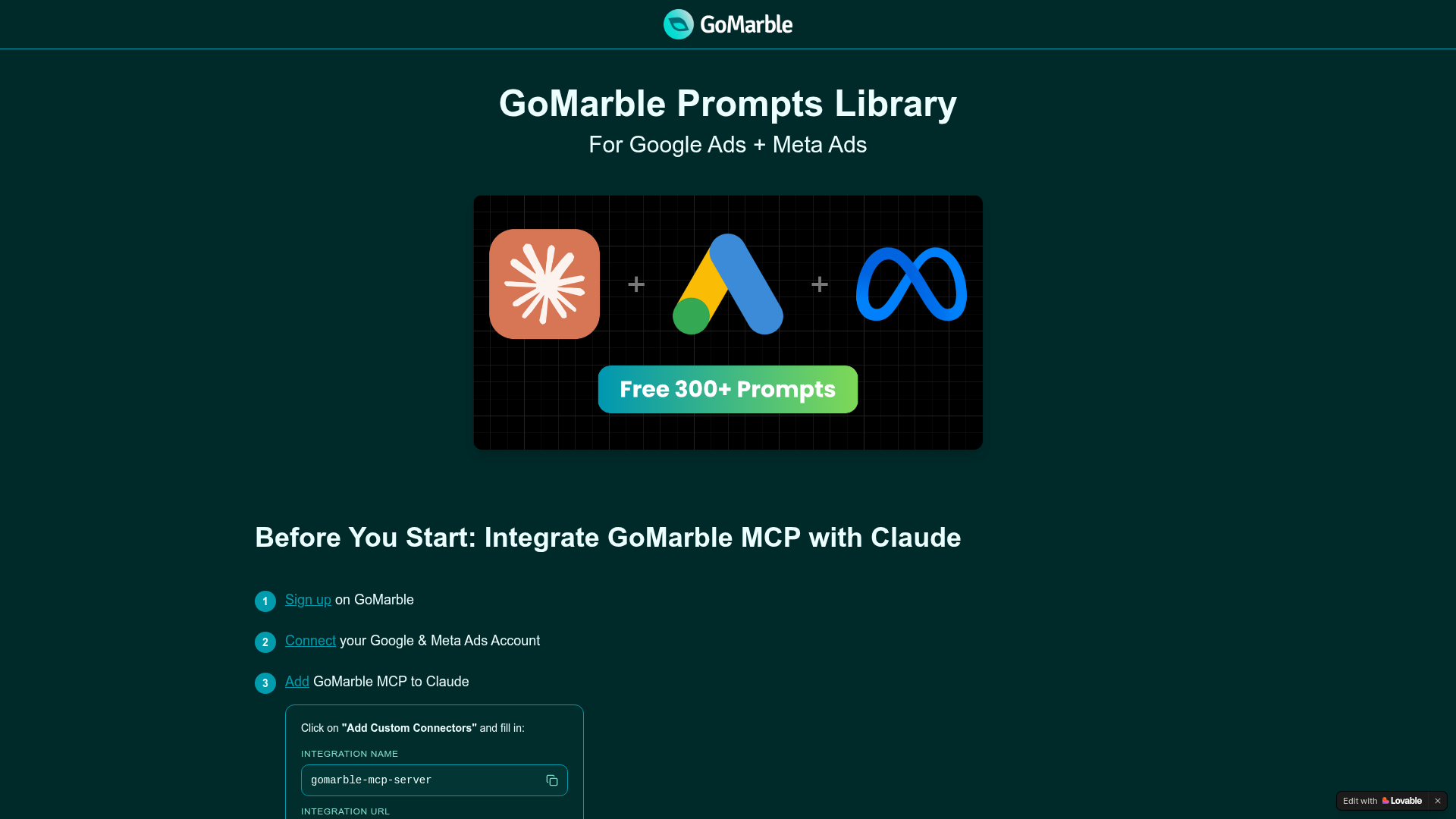 GoMarble Prompts Library preview