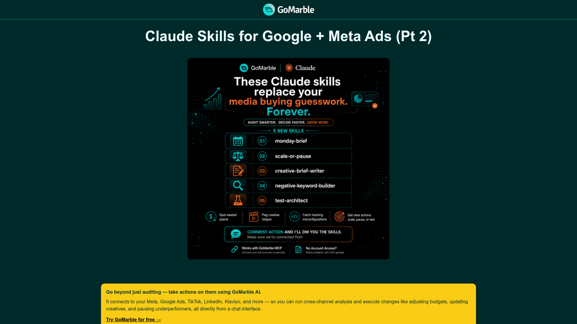 Claude Skills for Google + Meta (Pt 2) preview